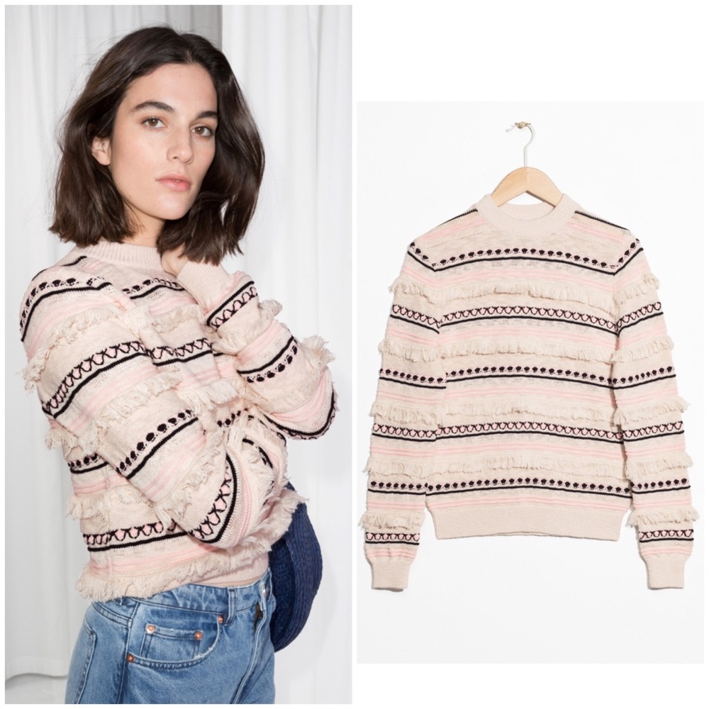 Stripe Fringe Sweater